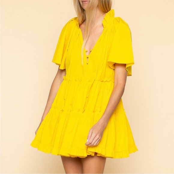 CHARINA SARTE Mila Tunic Dress In Mango Size XS - Picture 2 of 13